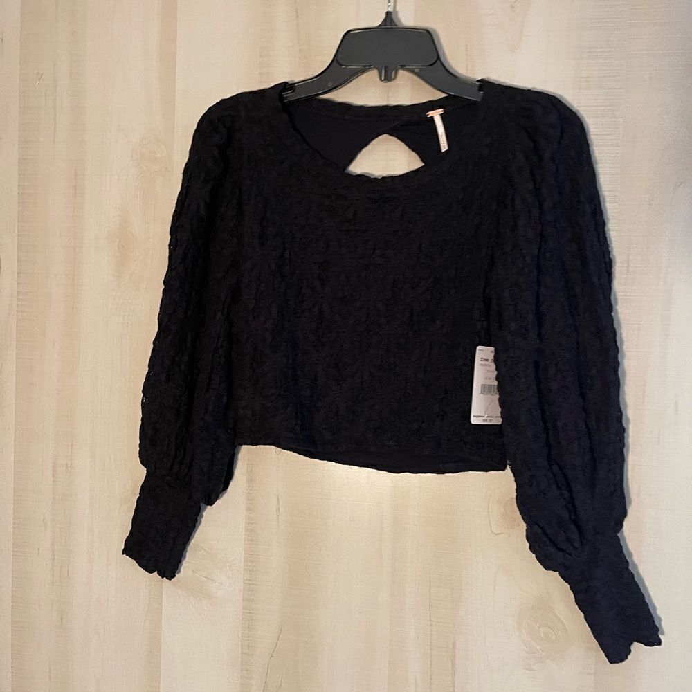 NWT Free People Tea time long puff sleeve top, size XS boho whimsigoth lace‎ - Picture 8 of 15